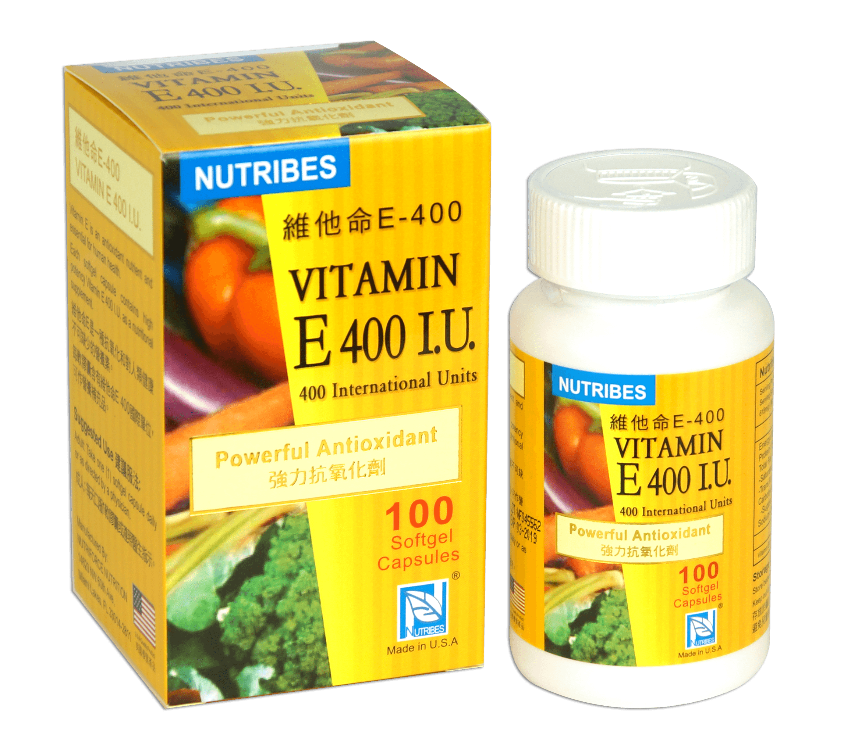 能得健維他命E-400 100's (橙） Nutribes Vitamin E 400 I.U. 100's (Orange)